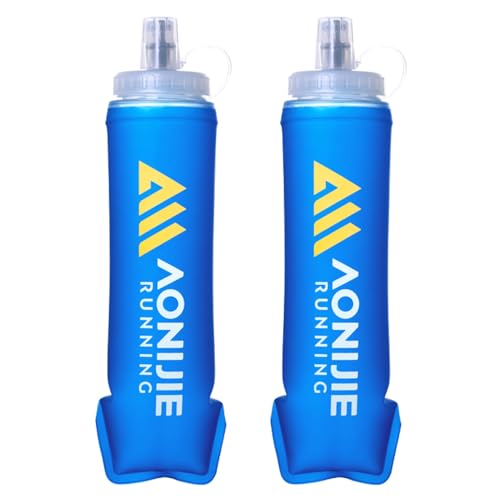 Azarxis Soft Flask Botella de Agua Plegable sin BPA Botella Blanda de TPU 500ml para Mochilas de Hidratación, Trail Running, Correr, Senderismo, Ciclismo (500ml - 2 Piezas)