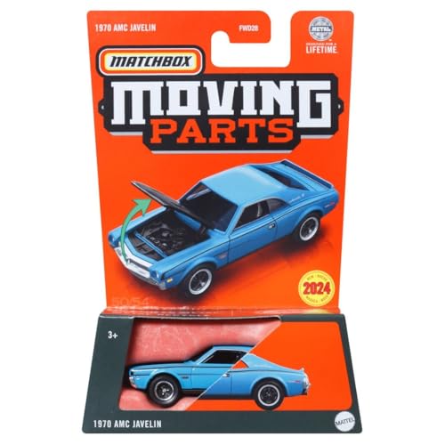 Matchbox 1970 AMC Javelin, piezas móviles azul miniatura 1