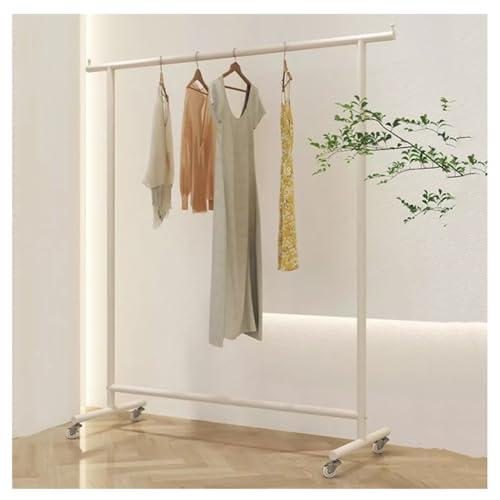 SBCGFY Perchero Moderno De Metal, Organizador De Ropa, Resistente Y Desmontable, para Exhibición Y Almacenamiento, Color Blanco, 120 X 40 X 150 Cm