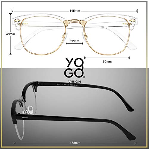 Image of Yogo Vision Blue Light Glasses for Men and Women Semi Rimless Half Rim Computer Eyeglasses