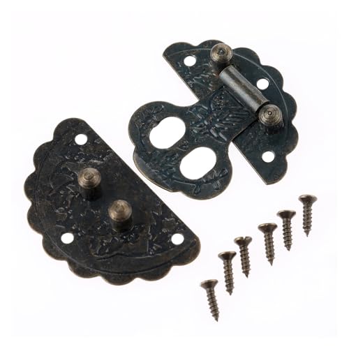 2 stks antieke doos slot gesp, decoratieve lade gesp, sieraden houten doos koffer gesp, retro messing hardware met schroeven 40 mm.