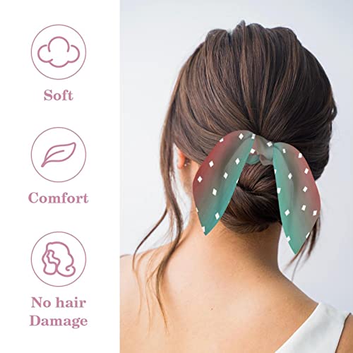 Chouchous pour cheveux avec ruban : lot de 6 écharpes rouges et vertes