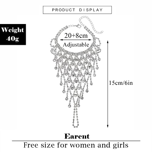 EARENT Rhinestone Hand Jewelry Silver Wedding Hand Chain Ring Bracelet for Women4