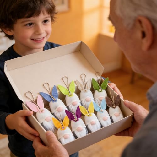 50% de descuento en juego de 10 adornos de conejo de Pascua