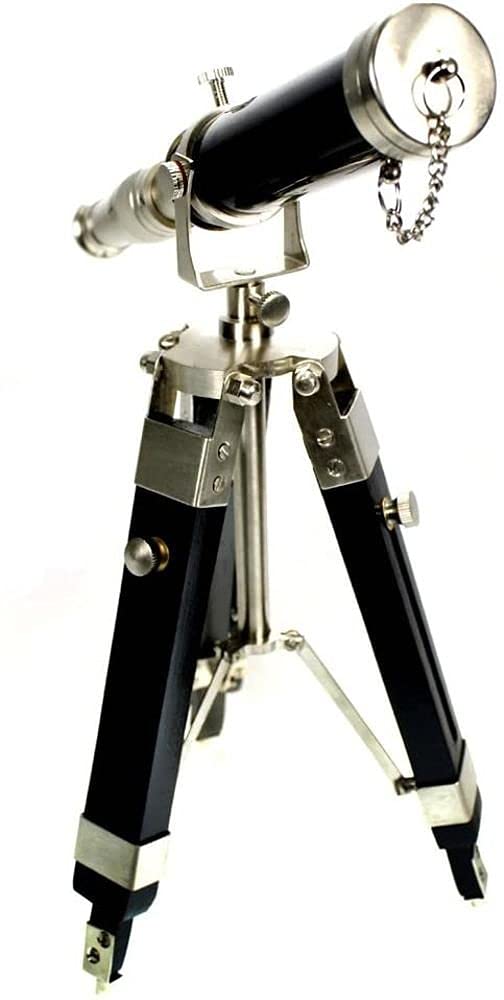 Desktop Telescope with Tripod - Silver Desk Nautical Decor
