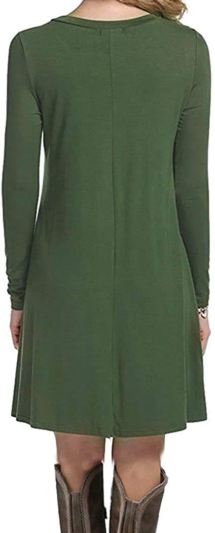 MOLERANI Women's Casual Simple Long Sleeve T-Shirt Loose Dress - Image 2