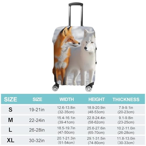 Arctic Wolf And Fox Unisex Luggage Cover Washable Travel Suitcase Case Elastic Baggage Protective Covers M2