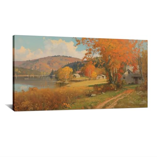 Toile murale paysage nature d'automne pour une déco de ferme chaleureuse