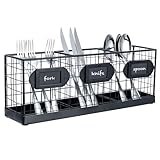 Black Metal Wall Mounted Mail Sorter/Kitchen Storage Basket/Pantry Organizer w/Chalkboard Labels