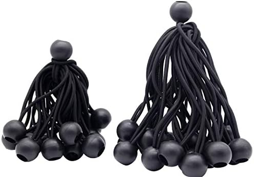 4inch & 6 inch 50PK Ball Bungee Canopy Cord Black Color For Securing Household Items, Securing Automotive Items