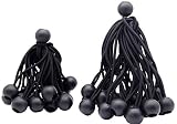 4inch & 6 inch 50PK Ball Bungee Canopy Cord Black Color For Securing Household Items, Securing Autom