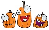 Halloween Pumpkin Magnet Decal Set of 3, Cute Magnetic Decorations for Car, Lockers, Mailbox or...