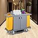 TUFFIOM Industrial Multifunctional Locking Hotel Cart, Commercial Traditional Cleaning Janitorial Room Service Housekeeping Cart, 51