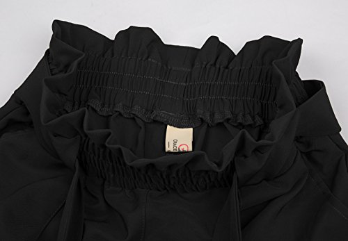 Grace Karin CLAF1011-1_S@#LYGRZH Women'S Casual Slim Fit Elastic Waist Cropped Pants Trousers S Black thumb #11