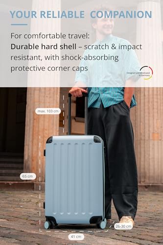 Image of HAUPTSTADTKOFFER - Spree - Luggage Suitcase Hardside 24 inch TSA, Pool Blue, 65cm, Suitcase