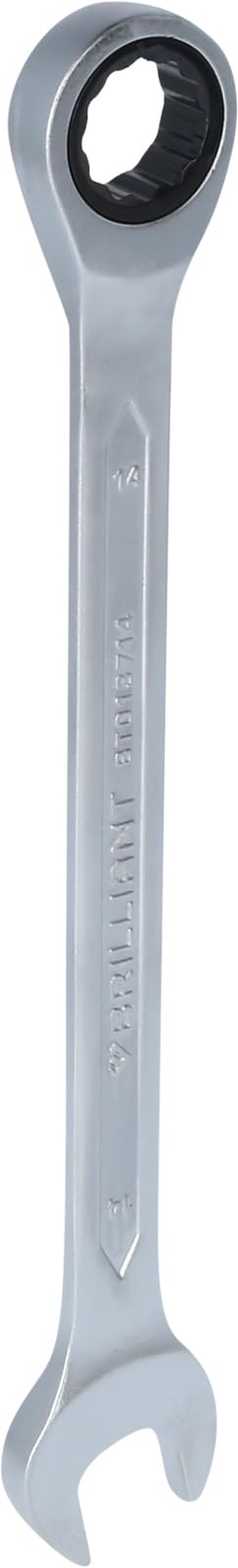 BRILLIANT TOOLS BT013714 - Chiave poligonale a cricchetto, 14 mm [Powered by KS TOOLS]