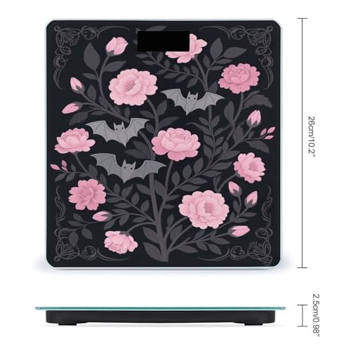 Báscula digital floral y murciélago para baño miniatura 2