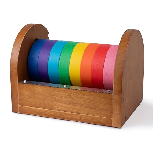 WHISTLER Wood Arts & Crafts Tape Holder + 8 Large Rolls of Colored Masking Tape