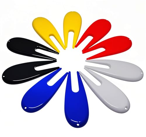Adhere 10pcs Golf Divot Repair Tools Plastic Golf Pitchforks 5