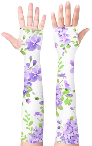 Image of Bebila Gardening Sleeves for Women Farm UV Sun Protection Anti-Scratch Cooling Sleeves with Thumb Hole Arms Cover Outdoors