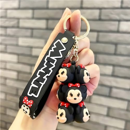 Image of Cute Cartoon Character Silicone 3D Key Chain with Strap Charm & Metal Hook, Merchandise Key Rings Gift for Kids Girls Boys Men & Women