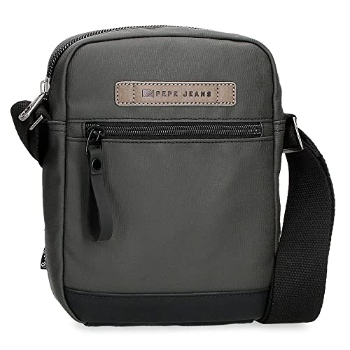 Pepe Jeans Truxton Bandolera Mediana Gris 17x22x6 cms Algodón, Poliéster y PU.