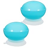 COOLHIYA 2Pcs Spill Proof Scoop Bowl with Non-Skid Suction Base Adaptive Self-Feeding Dinnerware for Elderly Toddler Disabled Handicapped from Stroke Tremor