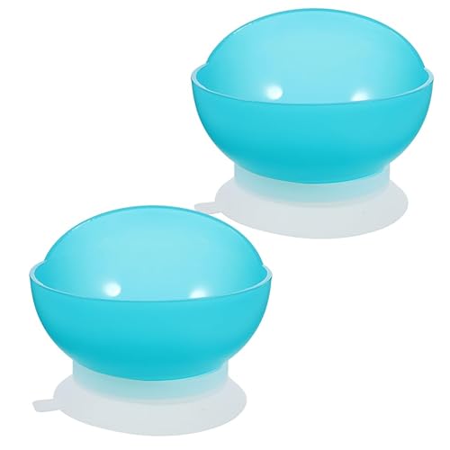 COOLHIYA 2Pcs Spill Proof Scoop Bowl with Non-Skid Suction Base Adaptive Self-Feeding Dinnerware for Elderly Toddler Disabled Handicapped from Stroke Tremor