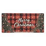 SHFJASBNUMG Merry Christmas Gaming-Schreibtischunterlage, Winterstimmung, Mauspad, Weihnachtsbaum, Schreibtischunterlage, Schreibtischunterlage für Damen, Mädchen, Büro, 90 x 40 cm