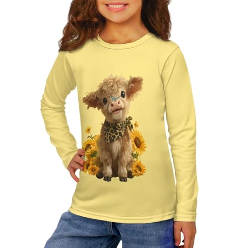 Image of Girls Long Sleeve T Shirt Cute Cartoon Crewneck Shirt for Kids 3-16Y Fall Winter Clothes