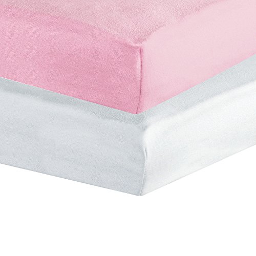 Trois Kilos Sept Set de 2 sábanas bajeras (blanco/rosa Talla:60 * 120 cm