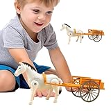 Juguete para caballo de paseo, juguete eléctrico para caballo - para raza eléctrica tirada por | Modelo retro de arrastrado retro para el hogar, escuela, guardería