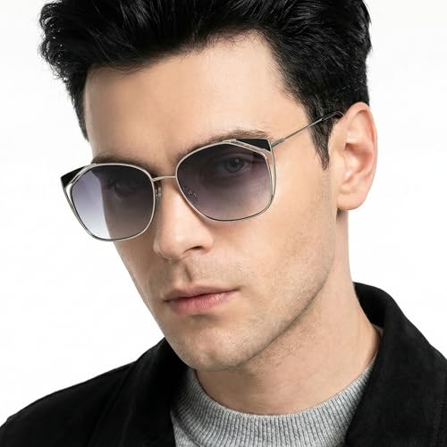 Image of Vincent Chase By Lenskart | Silver Pink Full Rim Cat Eye | Economic Range | Branded and Stylish Sunglasses | 100% UV Protected | Women | Large | VC S15795