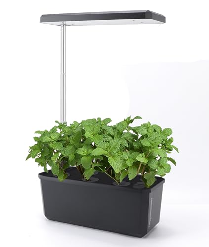 Gugxiom Système de Culture Hydroponique Jardin Intérieur, 6 Pods Kit de Culture Hydroponique avec Lumière LED, 40cm D'espace de Croissance, pour Herbes et Plantes (Black)