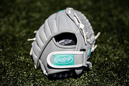 Image of Rawlings Sure Catch Series Fastpitch Softball Glove, Teal /Grey /White, Left Hand Throw, 11 inch