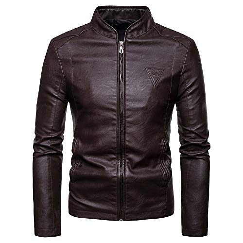 DaySeventh Fashion Men Autumn Winter Warm Casual Leather Zipper Long Sleeve Jacket Coat
