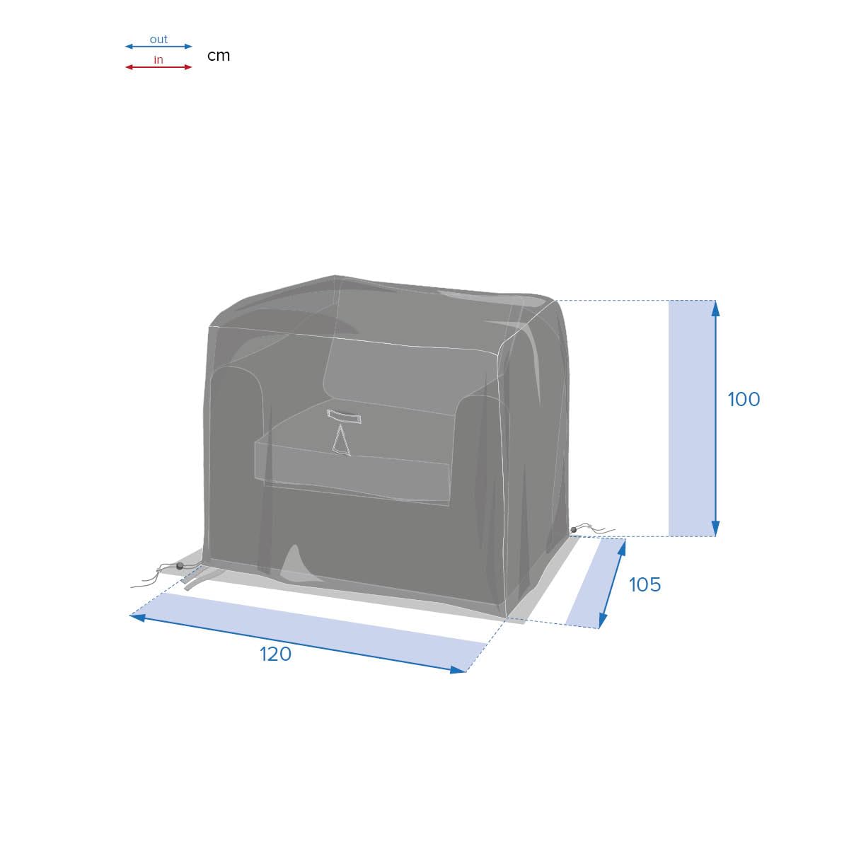 Hespéride - Housse de Protection hambo pour Fauteuil m 120x105x100cm en Polyester