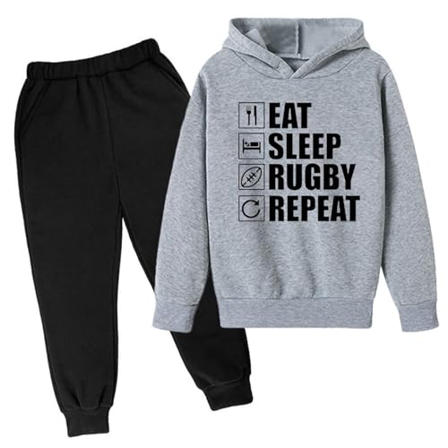 Baggy Sweatsuits for Boys Girls Letter Printed Hooded Sweatshirt & Jogger Pants Fashion Back To School Clothes 3-14Y