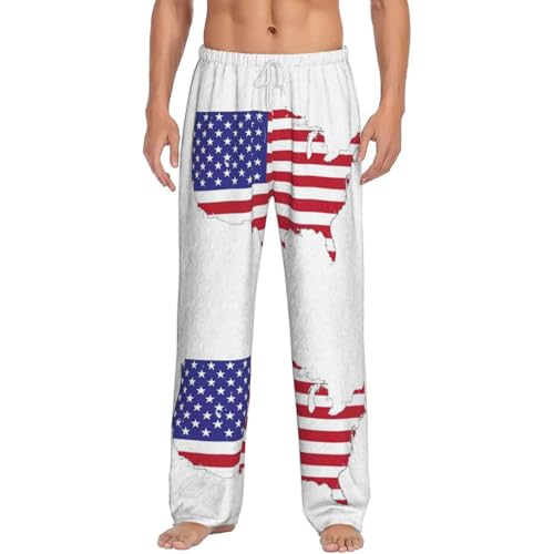 Pantalon de pyjama homme polaire imprimé USA avec poches douces