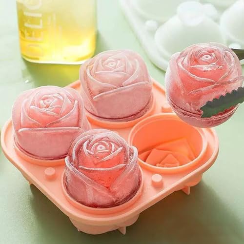 Molde para cubos de hielo 3D flor silicona alimentaria miniatura 4