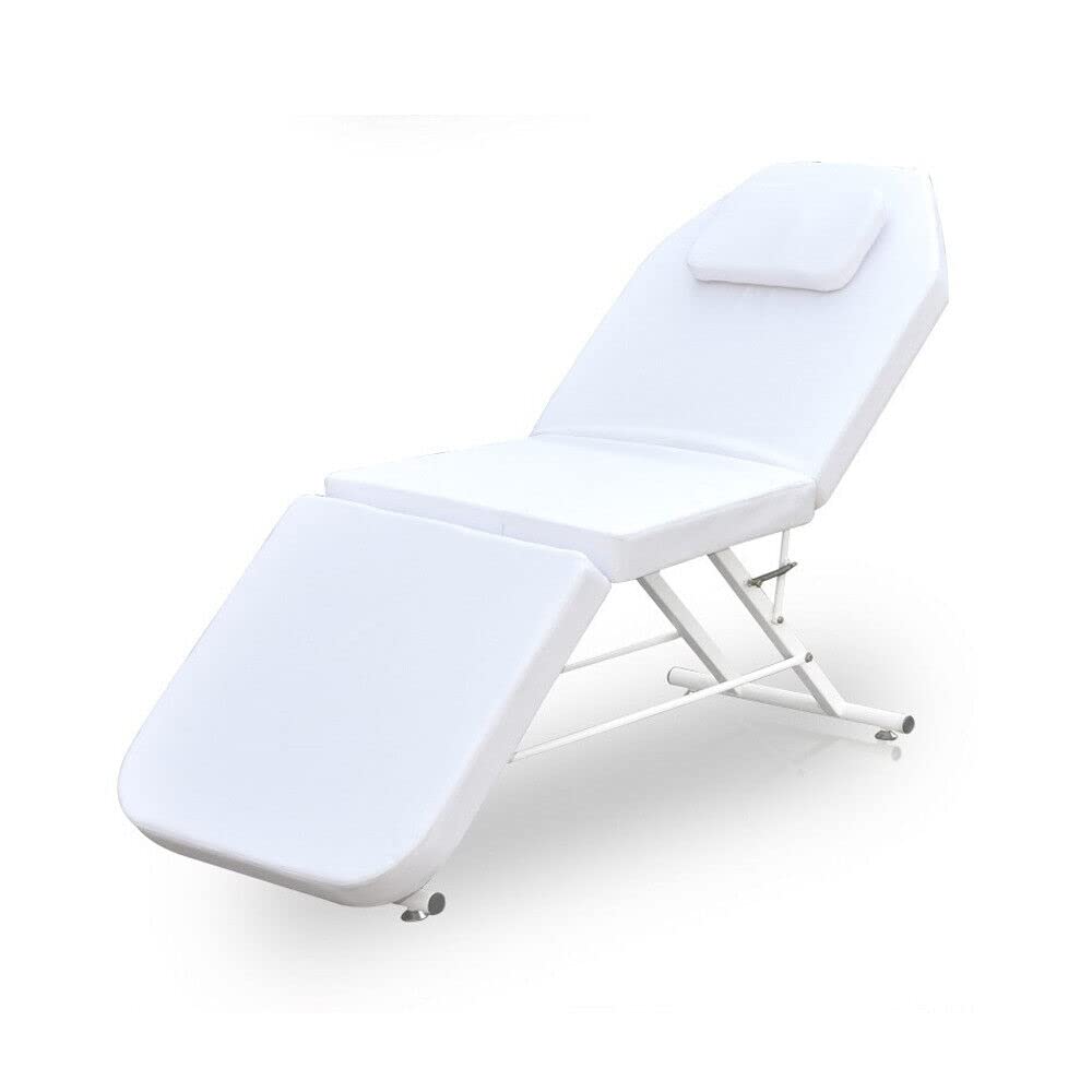 182 x 60 x 60 cm, lettino da massaggio, pieghevole, portatile, fino a 200-250 kg, con poggiatesta (bianco)