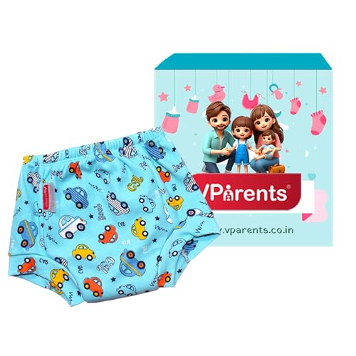 Image of VParents Padded Underwear for Babies and Toddlers with 3 Layers of Cotton Padding Potty Training Pull Up & Diaper-Free Time (3-4 years) Car