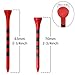Japard Striped Wooden Golf Tees with Colors, 2 3/4 Inch, 100 Count, Colorful Natural Wood Durable, Gifts for Men Women Black Purple Blue Yellow Pink Red Orange Wood 8 Colors Mix (2-3/4) (Red)