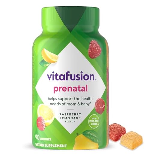 vitafusion PreNatal Gummy Vitamins, Raspberry Lemonade Flavored, Pregnancy Vitamins for Women, With Folate and DHA, America’s Number 1 Gummy Vitamin Brand, 45 Day Supply, 90 Count