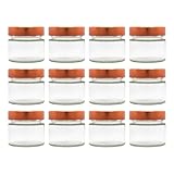 GPK4ALL 3oz 106ml Deep Lug Glass Jar with Metal Lid (Copper)