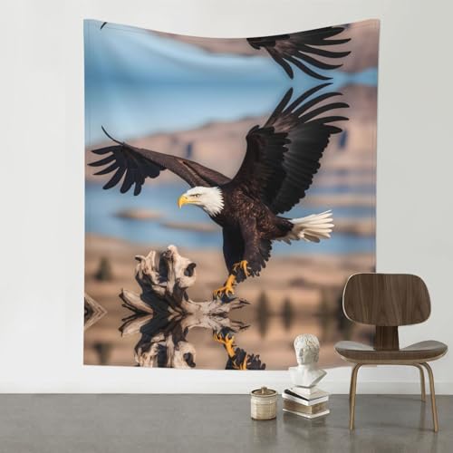 Tapisserie murale aigle 3D BROLEO 152x129 cm pour decoration interieur