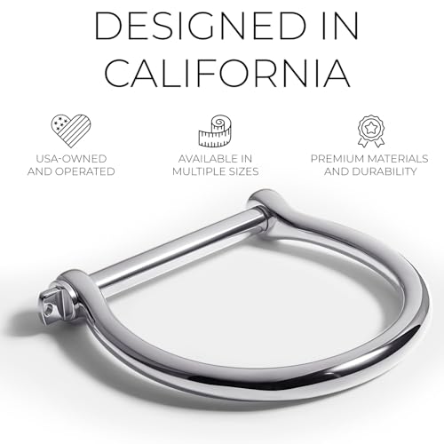 Elegatto Bangle Premium Sterling Silver Bracelet for Men | Silver Polished Stainless Steel with Shackle Closure | Men’s Designer Jewelry Bracelets | Silver Large by Elegatto - Used condition - Image 2
