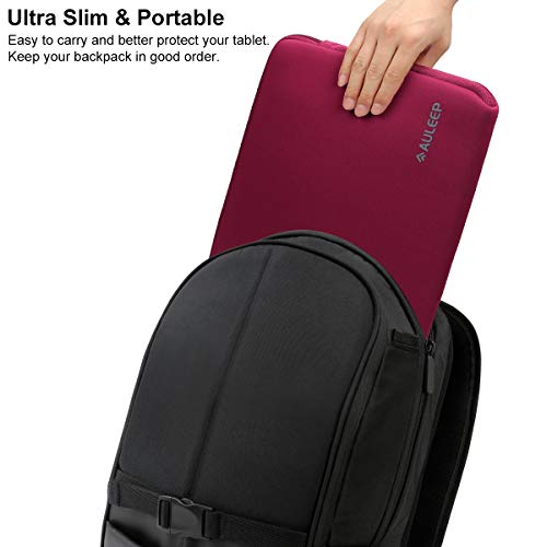 Auleep 13-14 Inch Laptop Sleeves, Neoprene Notebook Computer Pocket Tablet Carrying Sleeve/ Water-Resistant Compatible Laptop Sleeve For Acer/Asus/Dell/Lenovo/Hp, Wine Red #TOP5