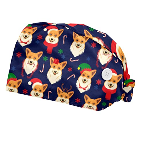Chapeaux bouffants Motif Chien de Noël et casquettes de travail mixtes