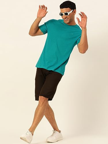 Image of Solid Soft Cloth Round Neck Cotton Relaxed Fit T Shirt